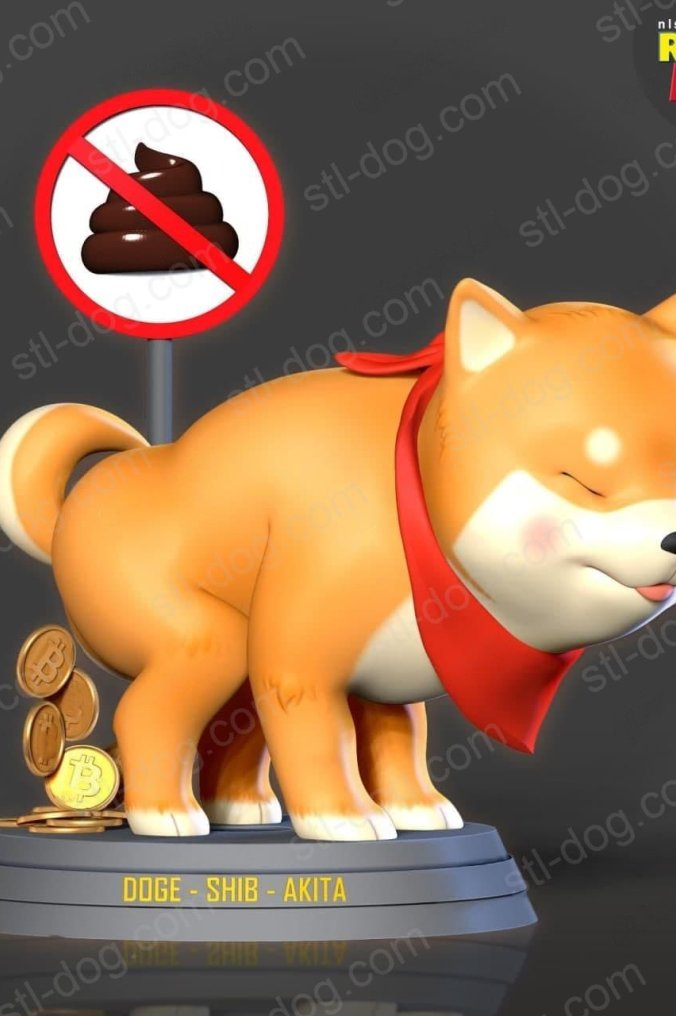 涉及加密货币的柴犬(Shiba with Cryptocurrency) 3D打印图纸